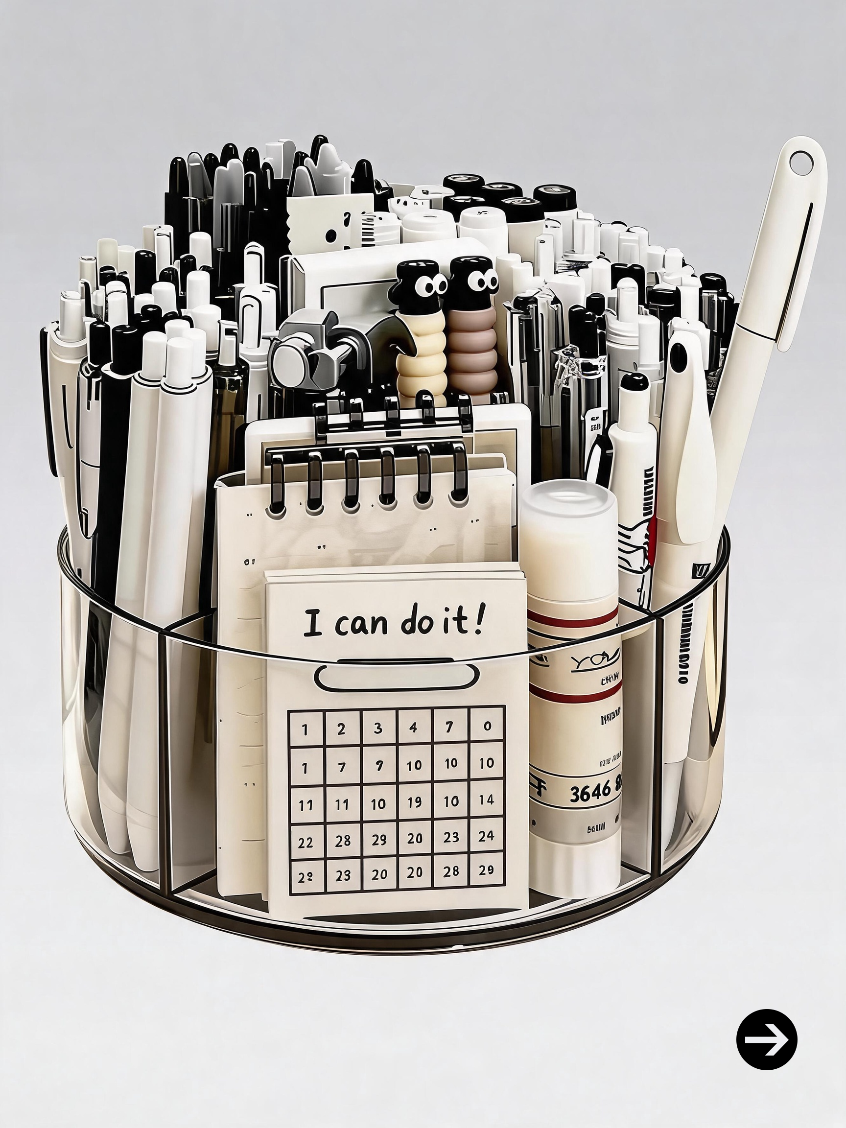 Clear acrylic desktop organizer holder