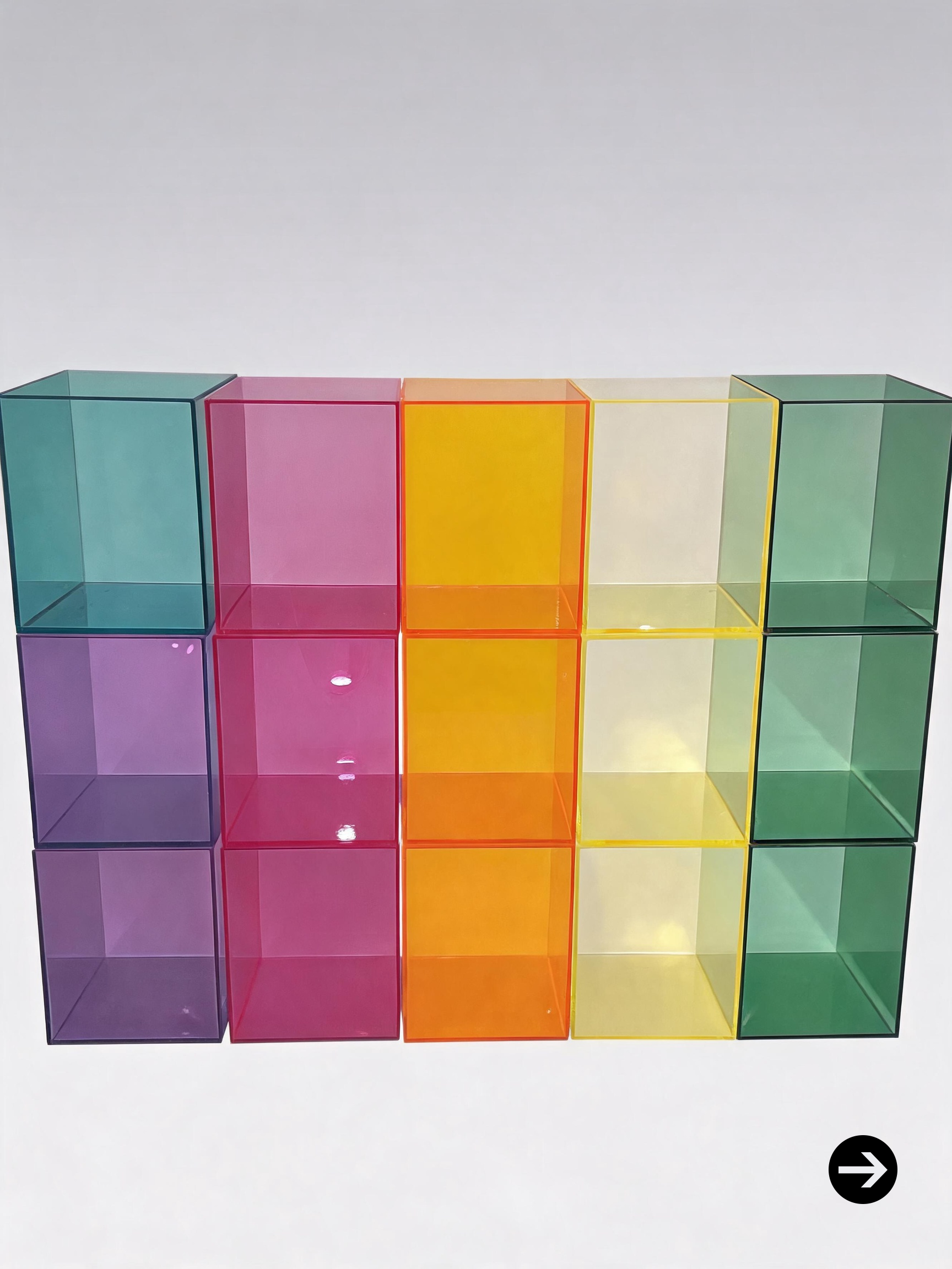 Colorful modular acrylic display cabinet