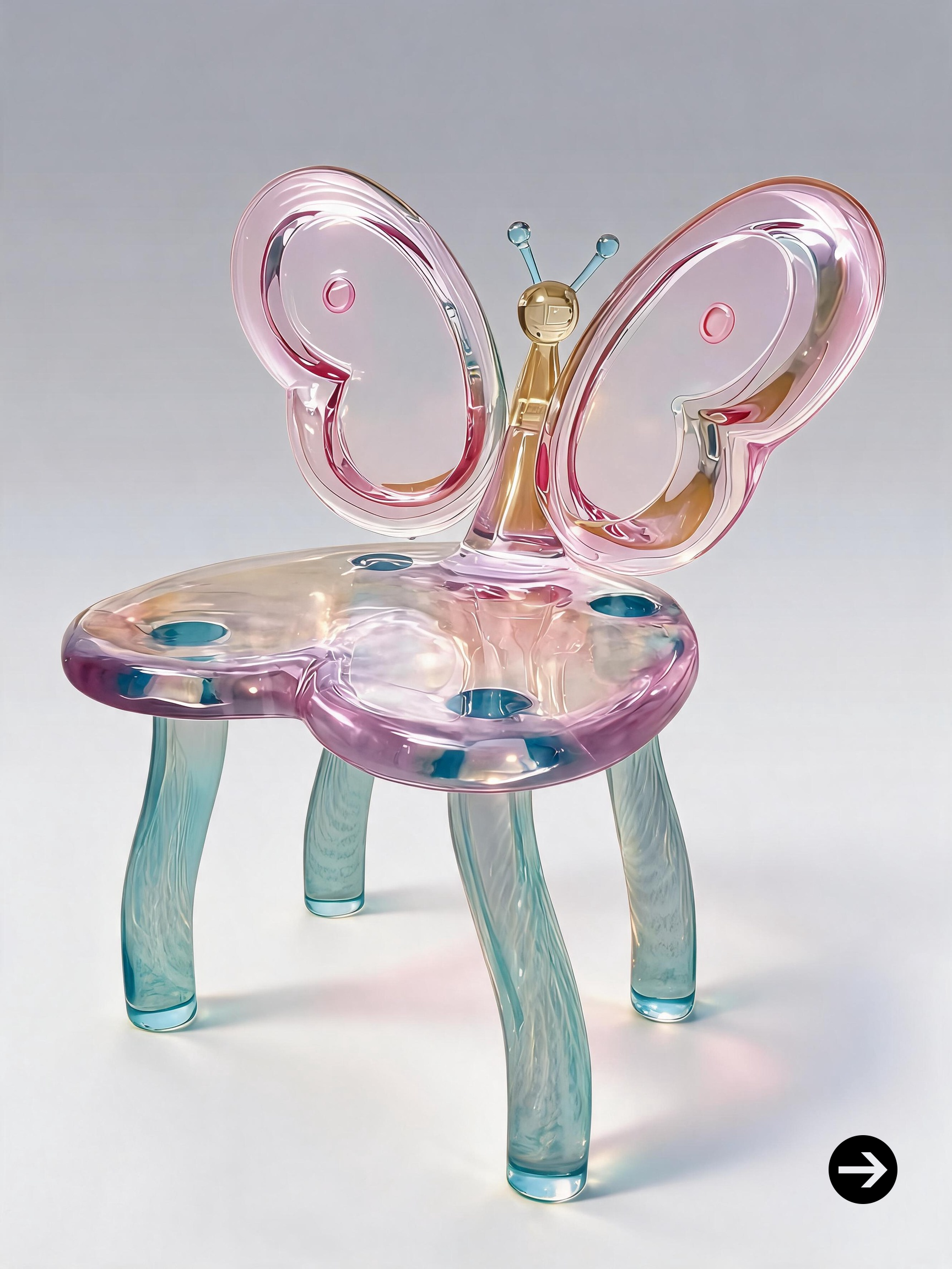 Unique butterfly-shaped acrylic chair