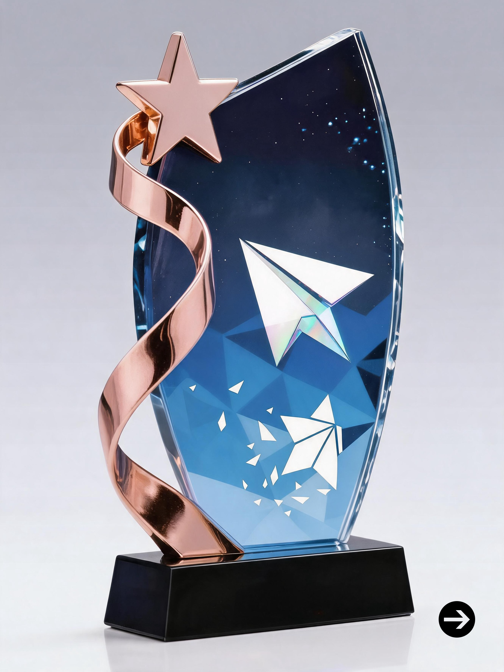 Custom geometric acrylic trophy award