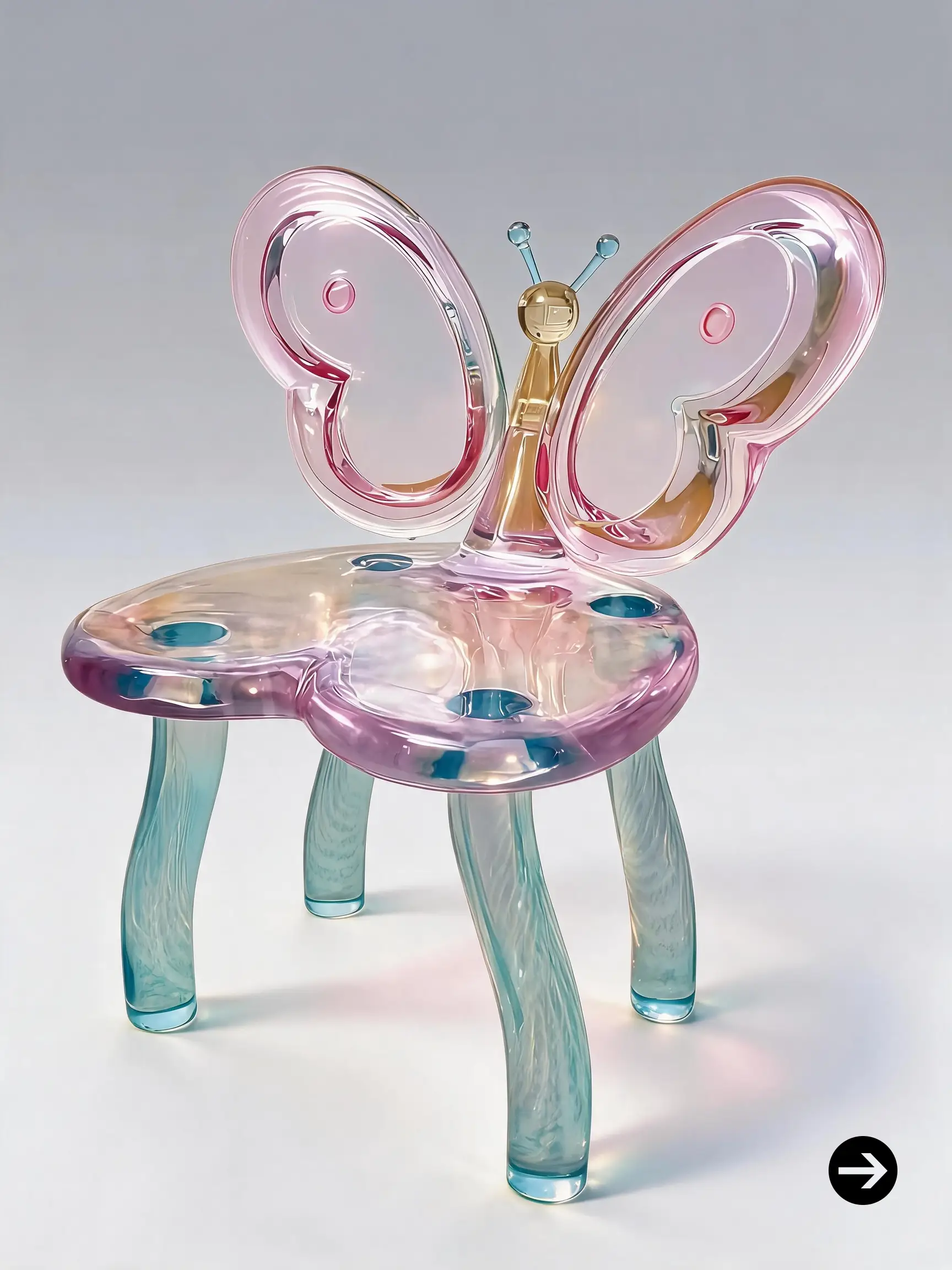 Unique butterfly-shaped acrylic chair