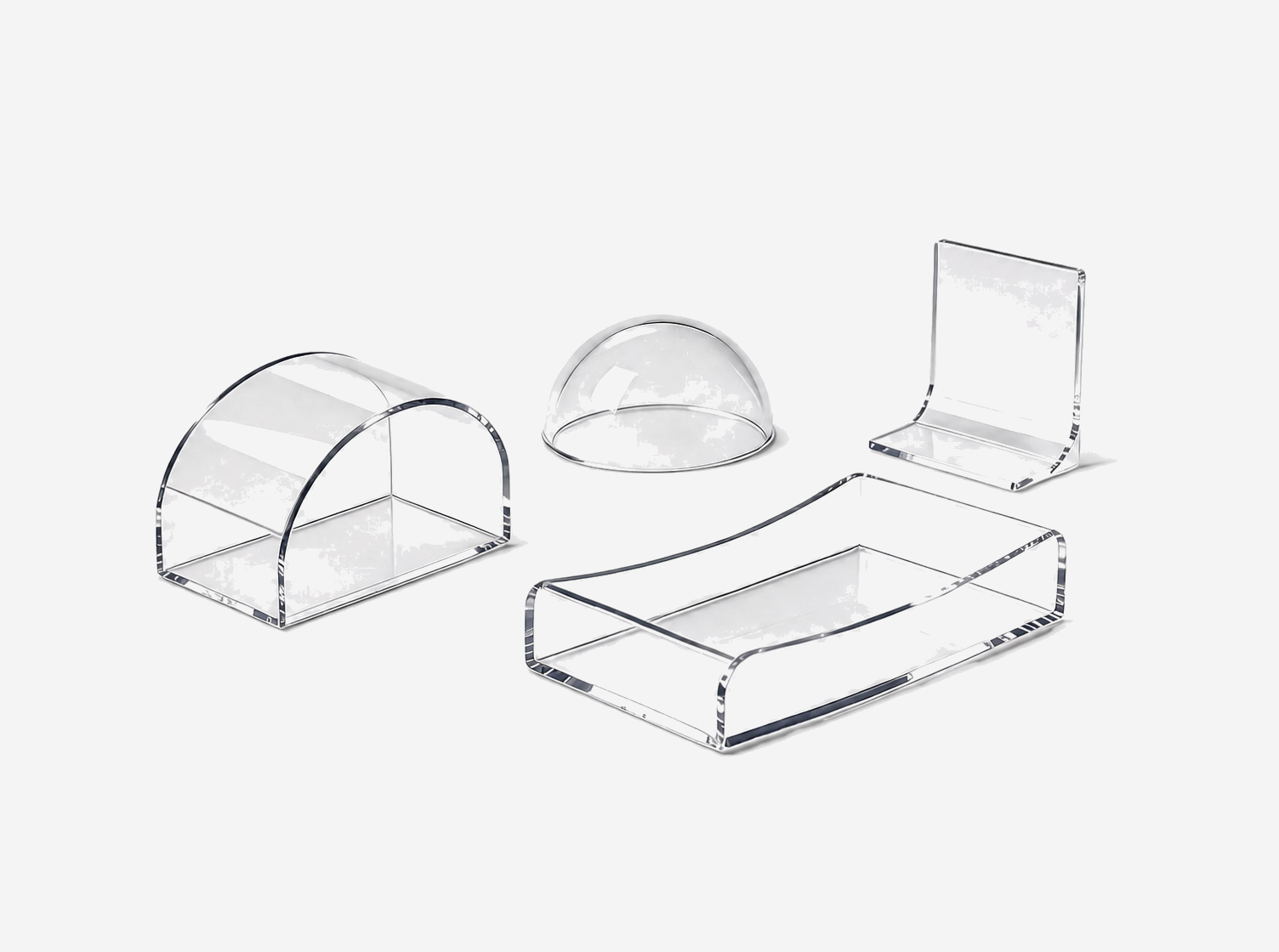 Custom heat-bent curved acrylic products
