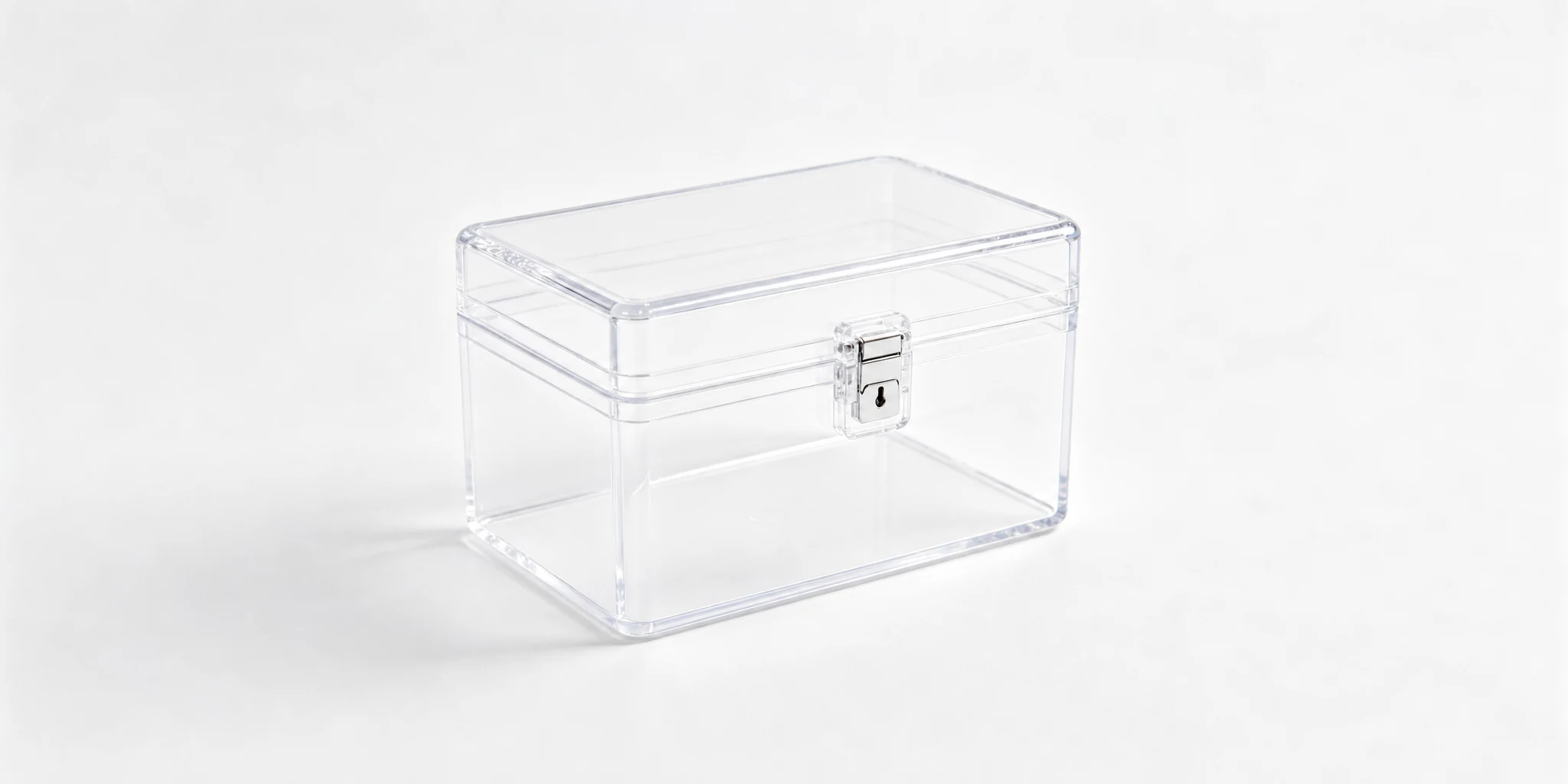 Acrylic box with lockable clasp on the lid