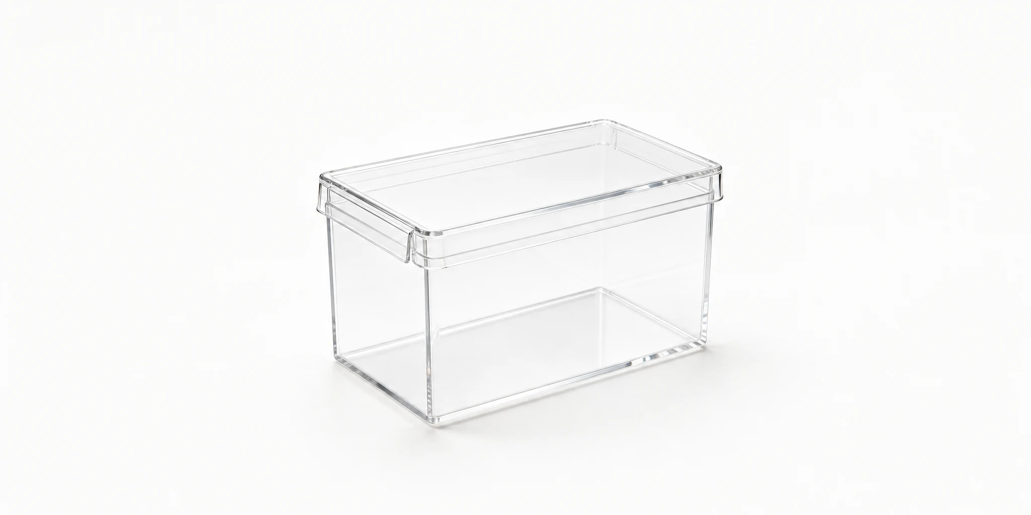 Acrylic box with snap-fit lid