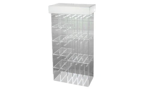 Acrylic display stand hardware: magnets, hinges, solid bars and connecting wire