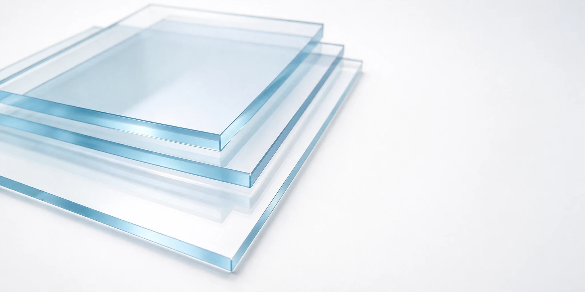 Stack of clear acrylic sheets showing thickness options