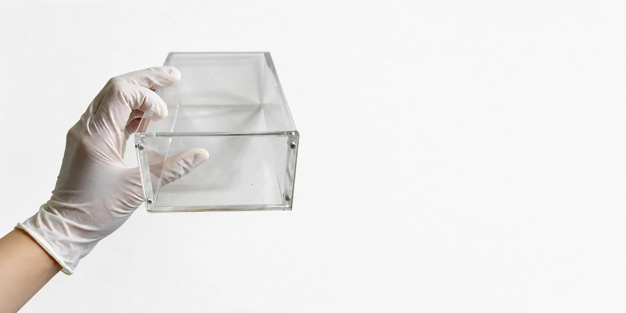 Clear acrylic box with black foam insert