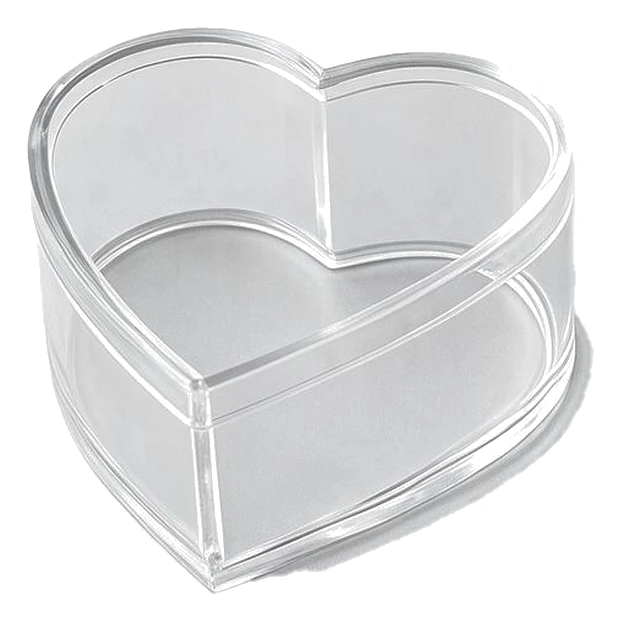 Custom acrylic heart-shaped display box with lid